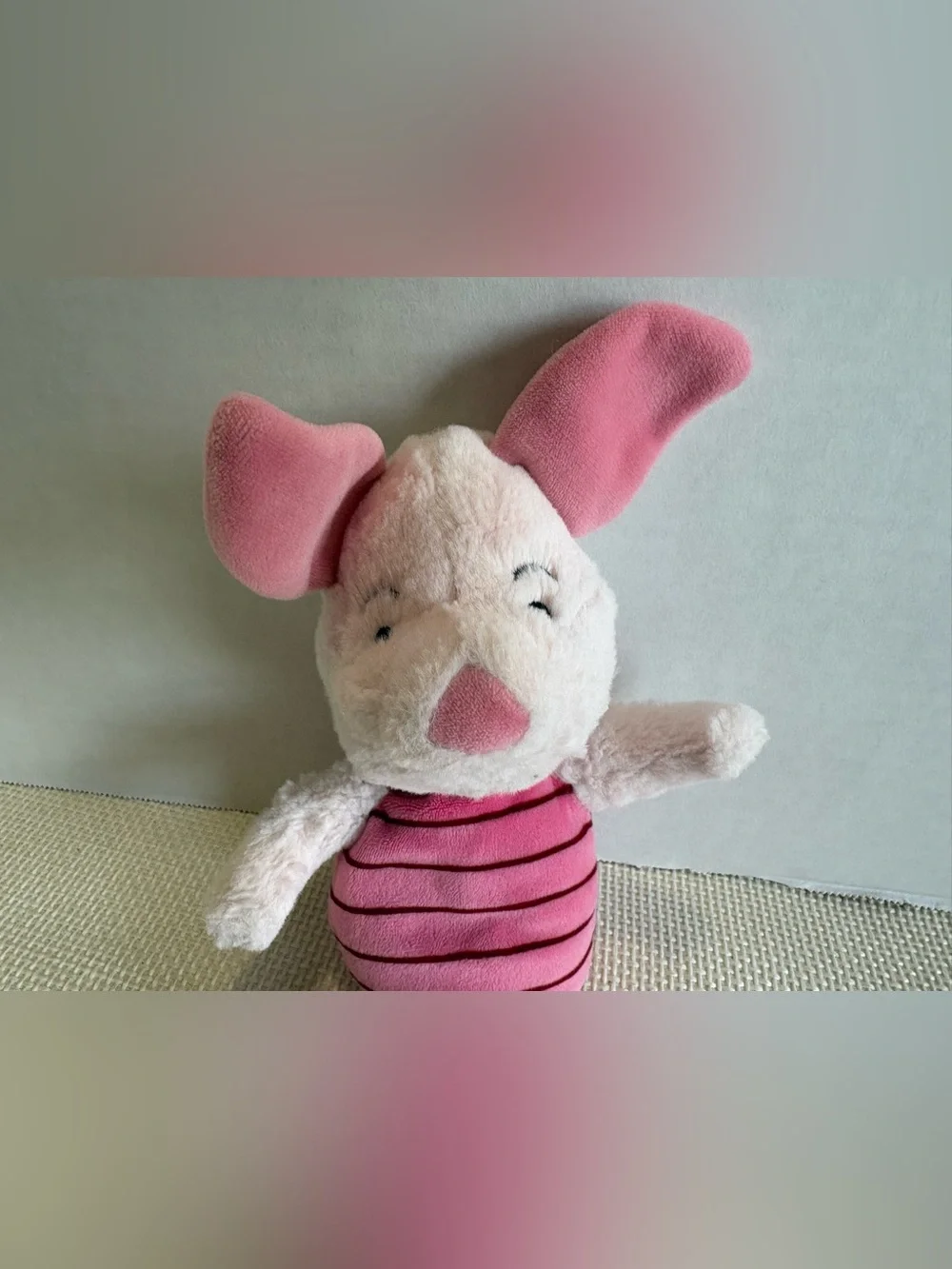 Disney Parks Piglet Winnie The Pooh 10” Pink Beanbag Plush Stuffed Animal Toy